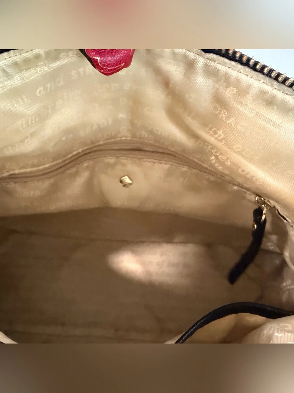 kate spade Black and Cream Botanical Print Satchel